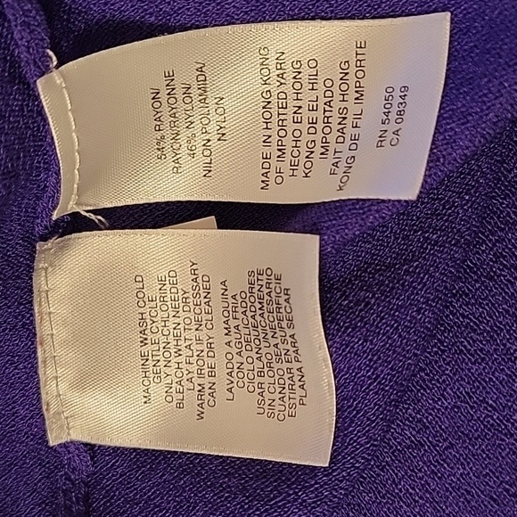 JONES NEW YORK 1X purple button down sweater - Picture 4 of 4